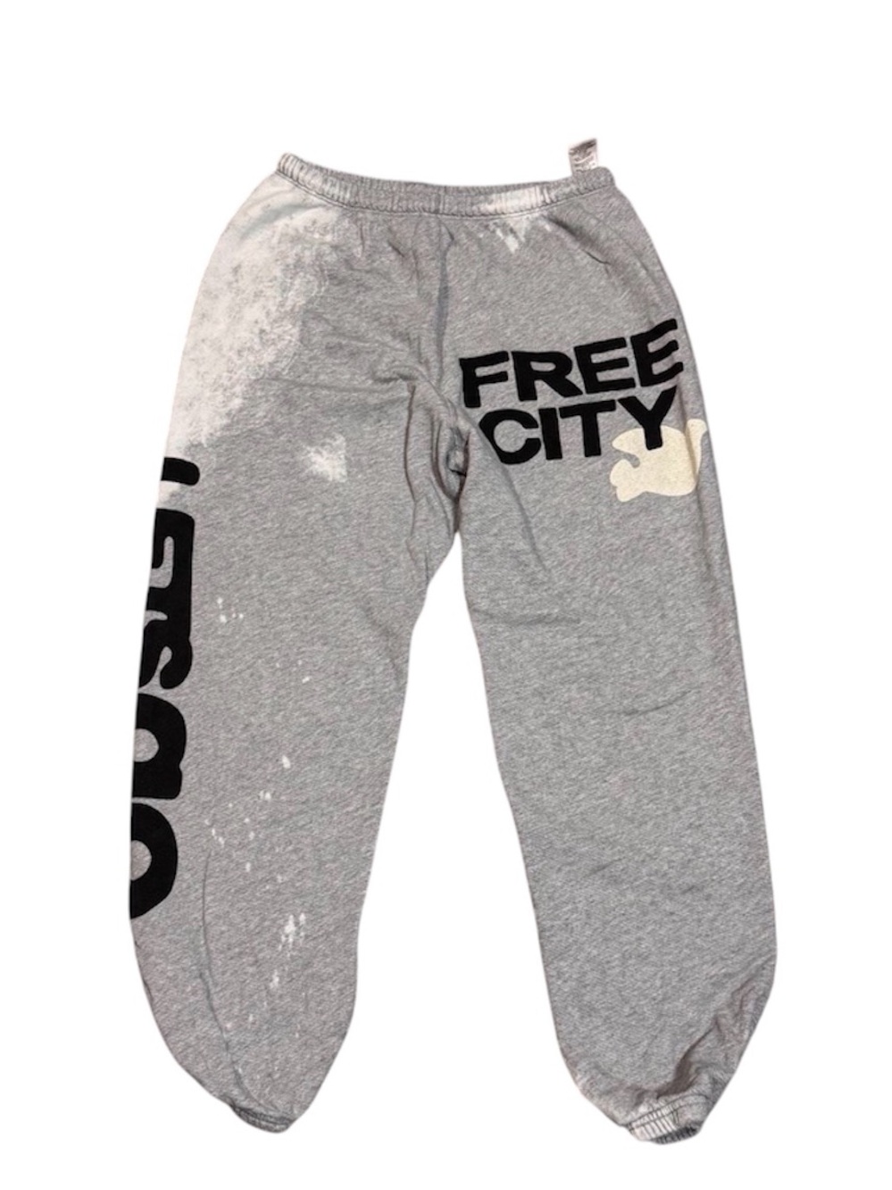 FreeCity Lets Go Bleached Out OG SuperVintage Sweatpants Joggers Gray Small